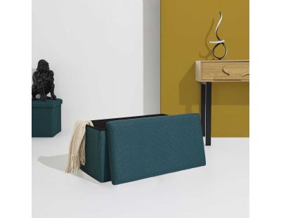 Coffre banc pliable en tissu Atome (Bleu)