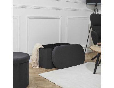 Coffre banc pliable en tissu Pills (Noir)