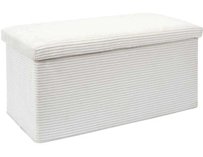 Coffre banc pliable en velours côtelé Scott (Beige)