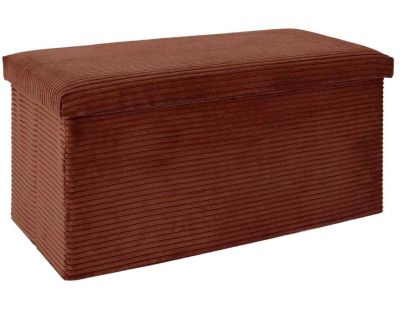 Coffre banc pliable en velours côtelé Scott (Terracotta)