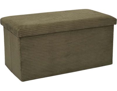 Coffre banc pliable en velours côtelé Scott (Vert)