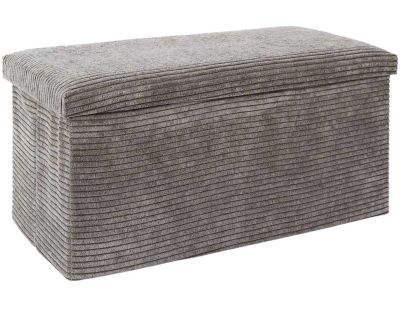 Coffre banc pliable en velours côtelé Scott (Taupe)