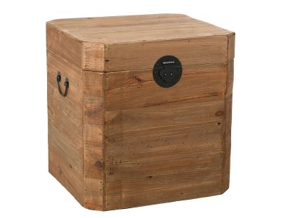 Coffre carré en pin et métal REWOOD (Carré)