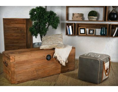 Coffre en pin et métal REWOOD (Rectangle)