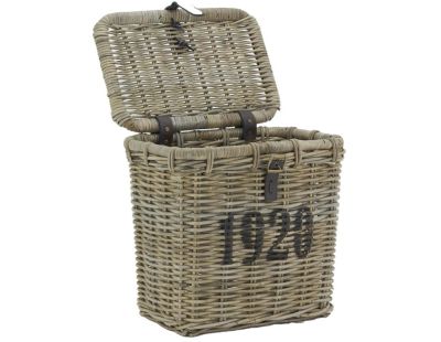 Coffre en poelet gris et cuir 1920