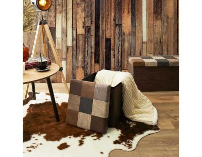 Coffre pouf pliable en polyuréthane patchwork Helsinki