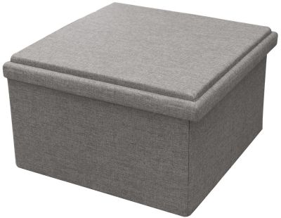 Coffre rangement XXL pouf réversible table basse (Gris)