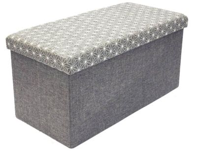 Coffre rangement banc tissu (Gris)