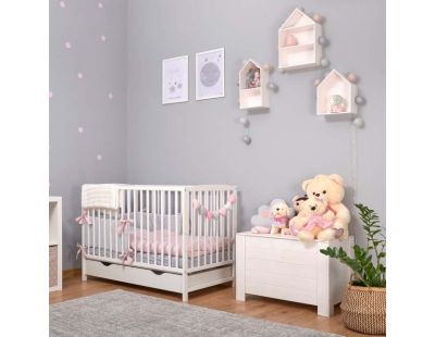 Coffre de rangement en pin  77 x 40 x 50 cm (Blanc)