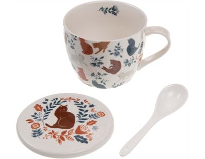 Coffret bol à soupe en porcelaine imprimé Léo