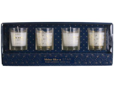 Coffret de 4 bougies Shine like a star senteur vanille