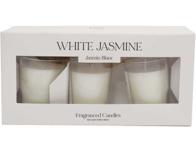 Coffret 3 bougies parfumées en verre (Senteur Jasmin)