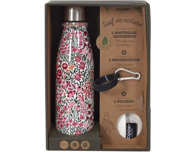 Coffret bouteille isotherme 50 cl avec mousqueton (Fleurie)