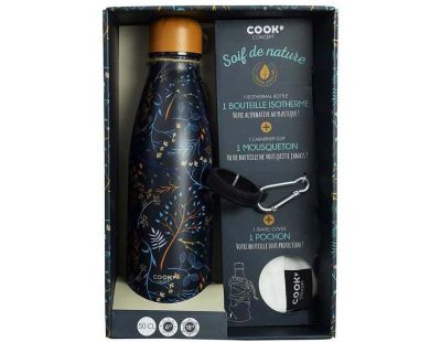 Coffret bouteille isotherme 50 cl avec mousqueton (Nature)