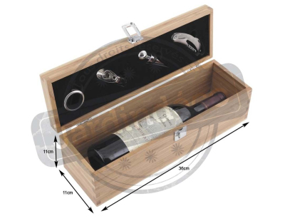 Coffret sommelier en bambou avec accessoires