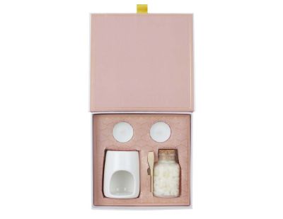 Coffret brûle parfum avec cire parfumée senteur fleur de ceriser