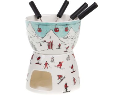 Coffret fondue en porcelaine 4 personnes Alpages