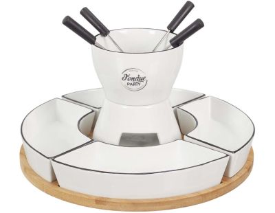 Coffret fondue avec support en bambou Fondue party