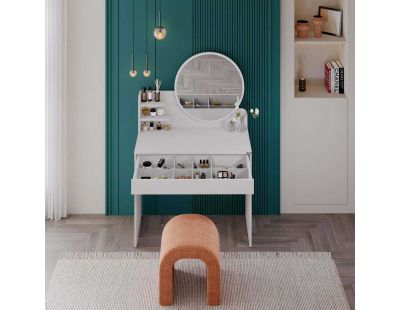Coiffeuse avec miroir et rangements Tiana (Modèle 2)