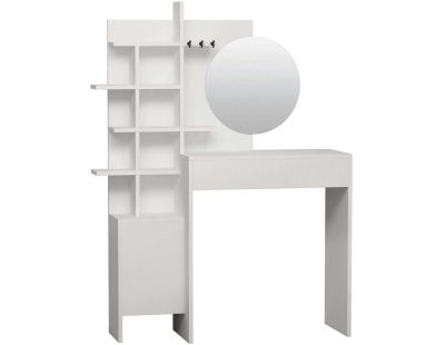 Coiffeuse avec rangement et miroir Mup (Blanc)