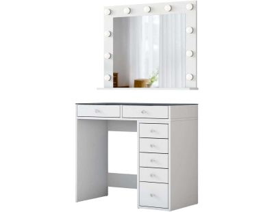 Coiffeuse avec rangements en aggloméré Bonnie (Coiffeuse et miroir)