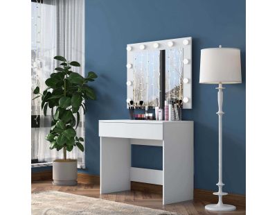 Coiffeuse avec rangements er miroir Beauty (Coiffeuse et miroir)