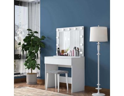 Coiffeuse avec rangements er miroir Beauty (Coiffeuse, miroir et tabouret)
