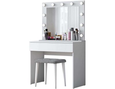 Coiffeuse avec rangements er miroir Beauty (Coiffeuse, miroir et tabouret)