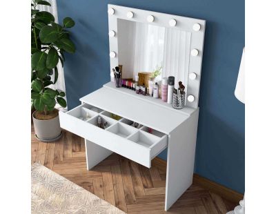 Coiffeuse avec rangements er miroir Beauty (Coiffeuse et miroir)