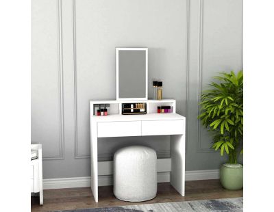 Coiffeuse 2 tiroirs avec miroir Luna