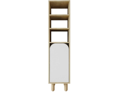 Colonne de rangement en aggloméré Parma (Blanc et chêne)