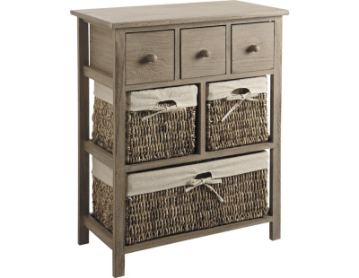 Commode en bois de peuplier Campana (6 tiroirs)