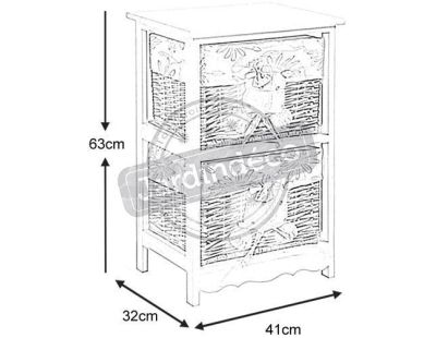 Commode 2 tiroirs Hippopotames
