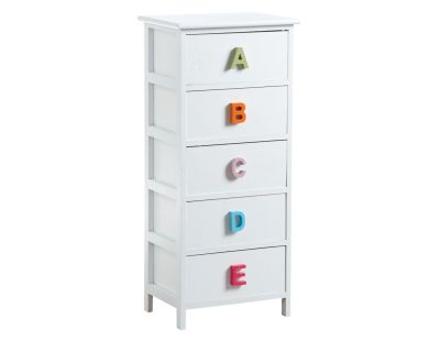 Commode chambre enfant alphabet 5 tiroirs (5 tiroirs)