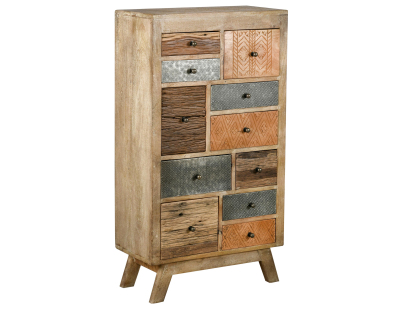 Commode haute en manguier et métal Zouma