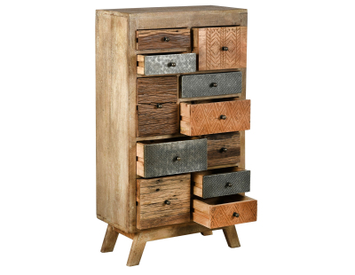 Commode haute en manguier et métal Zouma