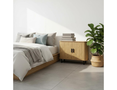 Commode en bois et métal à lamelles Kyoto