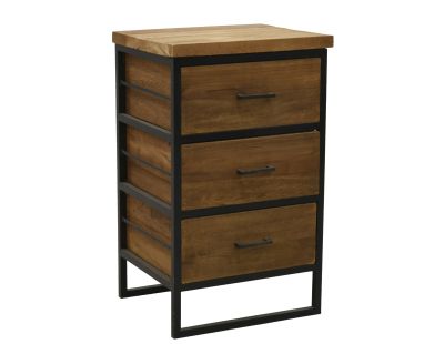 Commode en bois recyclé et métal LOFT (3 tiroirs)