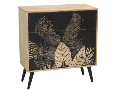 Commode en manguier naturel et teinté noir TROPICA