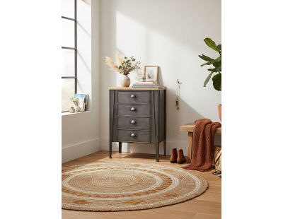 Commode en métal et sapin