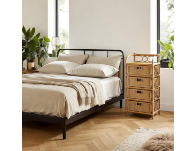 Commode en rotin avec tiroirs Tegal (4 tiroirs)