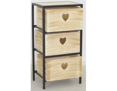 Commode 3 tiroirs en paulownia Lovely (3 tiroirs)