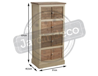 Commode 4 tiroirs en pin et poignées céramique