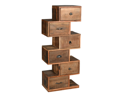 Commode zig zag en bois recyclé et métal