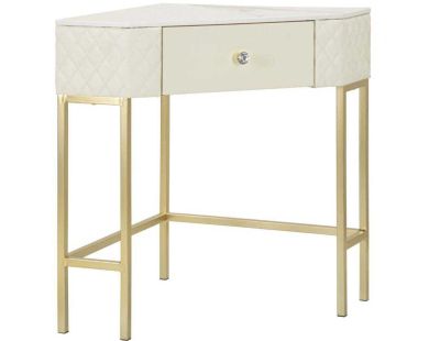 Console d'angle effet matelassé Sharon 84.5 x 60 x 77 cm
