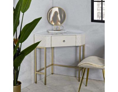 Console d'angle effet matelassé Sharon 84.5 x 60 x 77 cm
