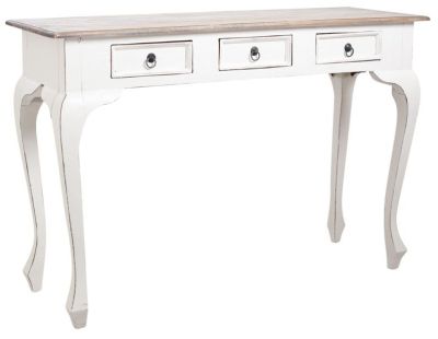 Console 120cm en bois avec tiroirs (Blanc)