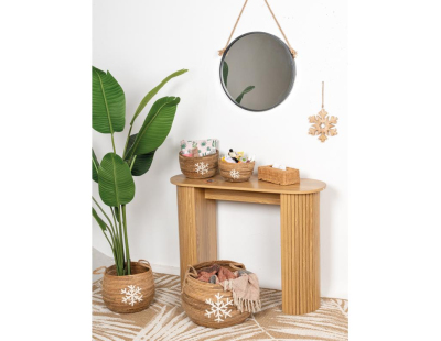 Console en bois lamé arrondie