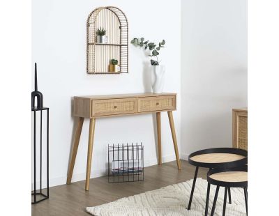Console en bois et rotin Bali