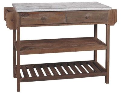 Console en bois et zinc